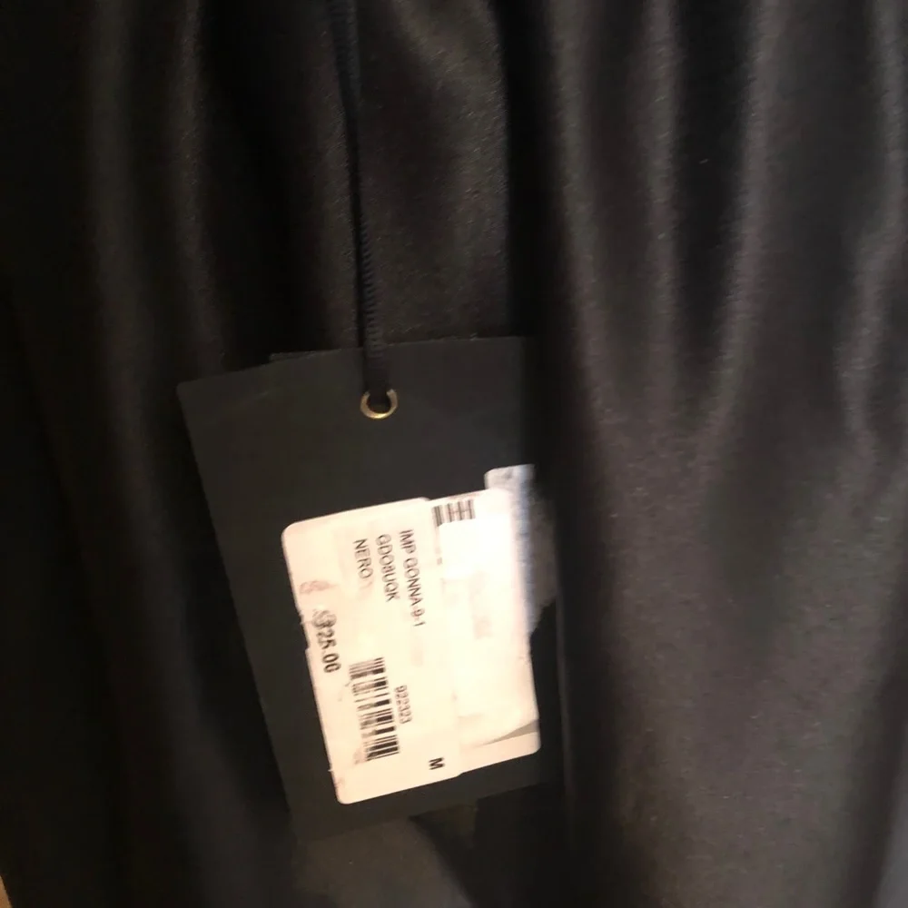 IMPERIAL black satin long skirt with crystal decals size medium - Picture 11 of 12